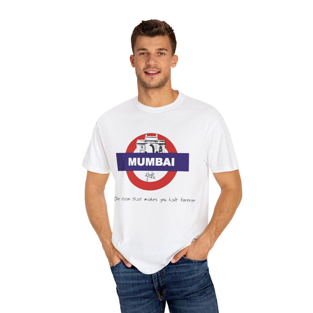 Mumbai Gateway T-Shirt — 'Mumbai' Retro Roundel Design