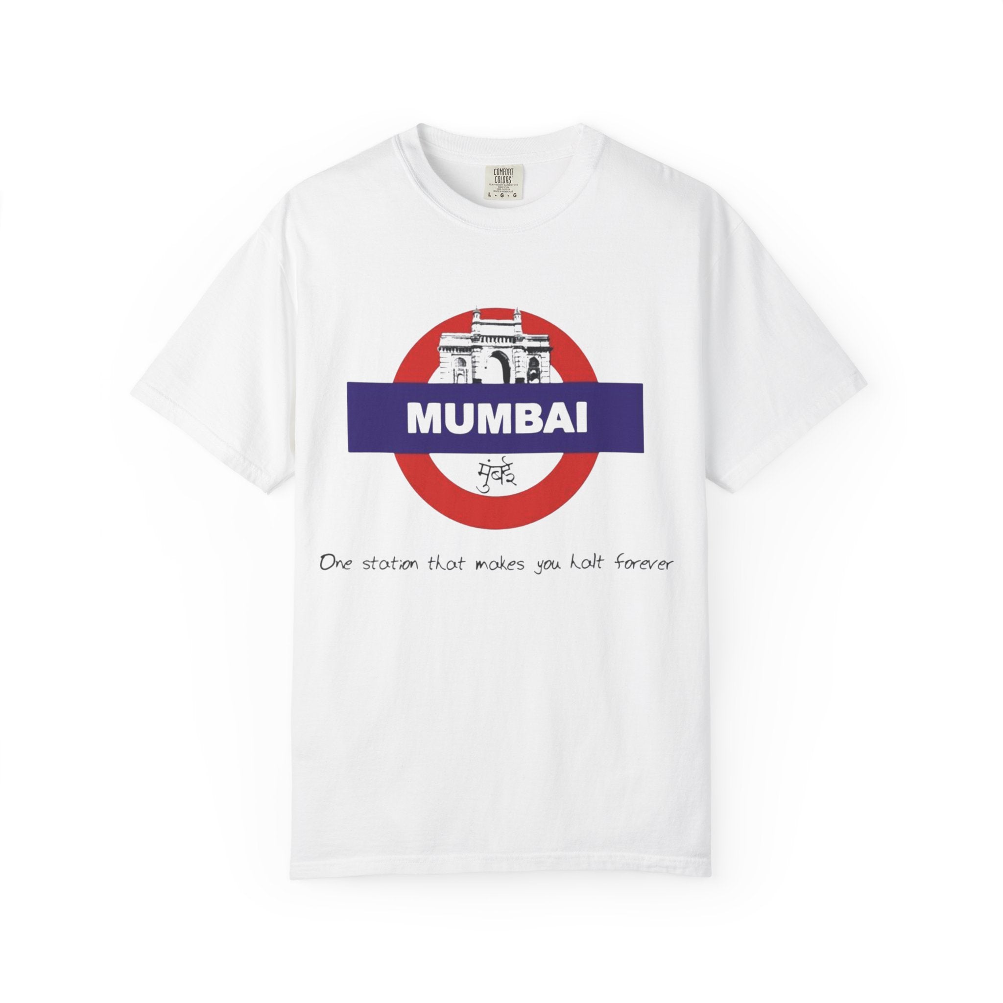 Mumbai Gateway T-Shirt — 'Mumbai' Retro Roundel Design